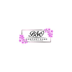 Initial BO Handwriting, Wedding Monogram Logo Design, Modern Minimalistic and Floral templates for Invitation cards	