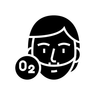 human breath oxygen tool glyph icon vector. human breath oxygen tool sign. isolated contour symbol black illustration