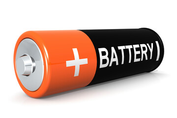 Double A battery isolated on white background