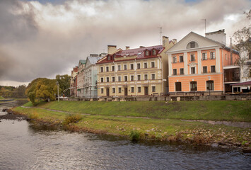 Soviet embankment in Pskov. Russia