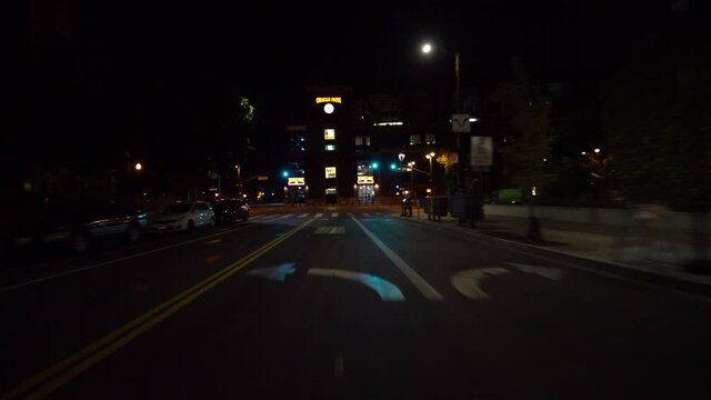 San Francisco Driving Plate Embarcadero Westbound 01 2nd St At Giants Oracle Park At Night California USA