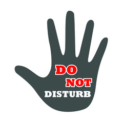 Do not disturb sign vector. Hand sign vector. Good for sign or sticker.