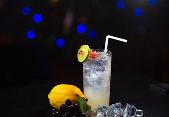 Cocktails are in the glass for the party.