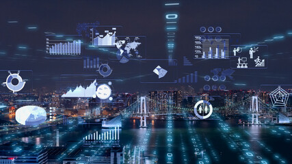 デジタル営業　IoTによる大都市のデジタル化 背景画像のイメージ