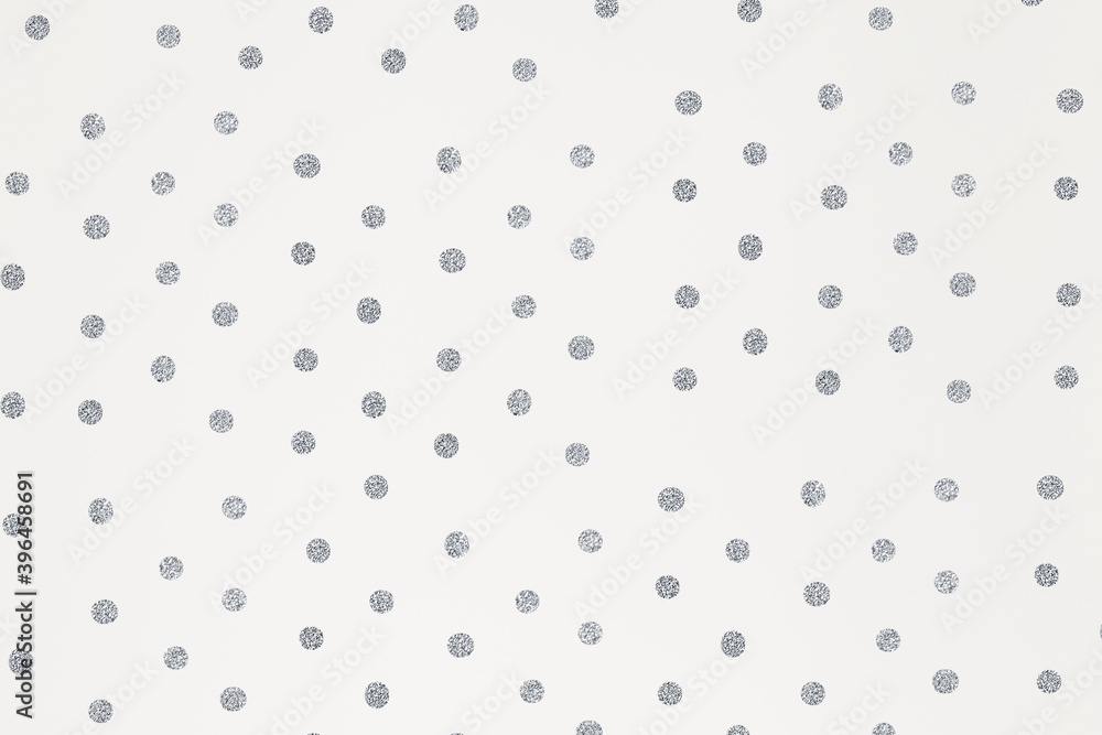 Wall mural silver polka dot shimmery off white background