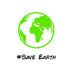 Go green concept. Save earth for future illustration. Good for icon or logo or sticker.