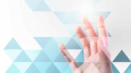 Hand touching interface technology background