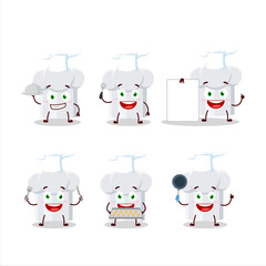 Obraz na płótnie Canvas Cartoon character of chef hat with various chef emoticons