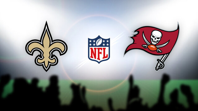 NFL New Orleans Saints Vs Tampa Bay Buccaneers Vector Illustration.