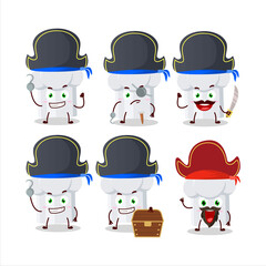Cartoon character of chef hat with various pirates emoticons