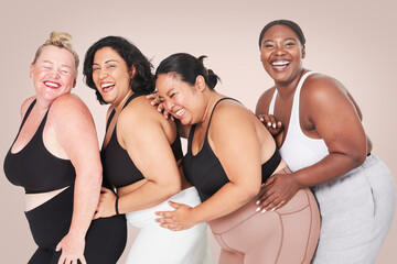 Body positivity diverse curvy women sportswear