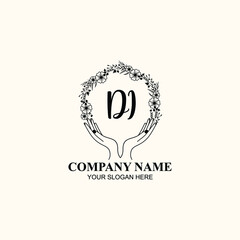 Initial DI Handwriting, Wedding Monogram Logo Design, Modern Minimalistic and Floral templates for Invitation cards