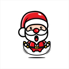 cute santa claus character is skipping