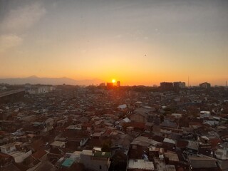 sunset over the city
