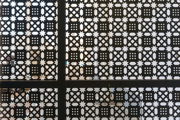 Middle East, Arabian Peninsula, Oman, Muscat, Muttrah. Decorative panel at the fish souk in Muttrah.