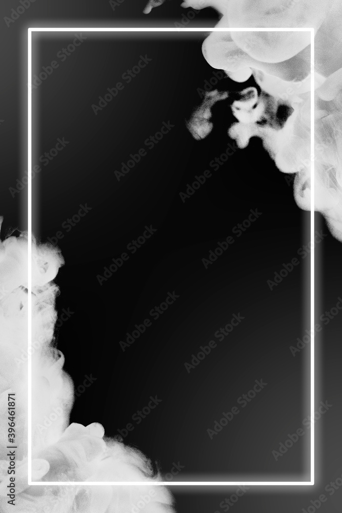 Poster smoke effect neon frame gradient gray