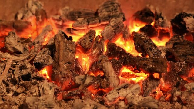 red-hot red charcoal as background