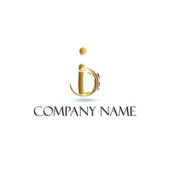 Abstract Golden Letter i Initial logotype in luxury and elegant logo concept template	