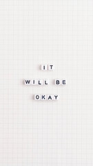 IT WILL BE OKAY white beads message typography on white