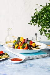 Vegan grilled vegetable skewers recipe idea