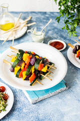 Vegan grilled vegetable skewers recipe idea