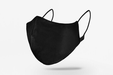 Black protective fabric face mask - Powered by Adobe