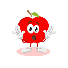 Apple logo mascot vector with emoticon pose and expression style