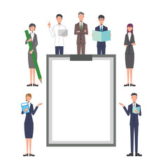 ビジネス　プレゼン　人物　白背景