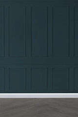 Empty room mockup with blue patterned wall