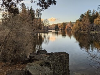 pioneer park in Bend Oregon at sunset 