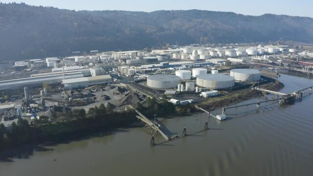 Large Fuel Depot in Northwest Portland Industrial Area along the Willamette River 
