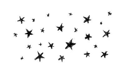 card banner poster design abstract sky stars, simple Nature doodle lines scandinavian style background grunge texture. Nursery decor trend of the season, black isolated on white