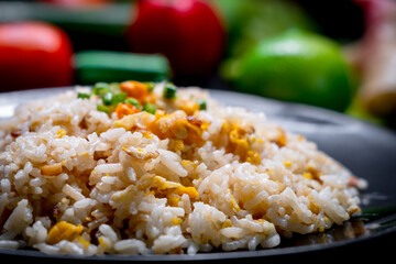 Low light photography of fried rice ready for serve