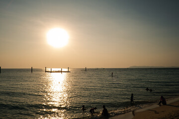 Naklejka na ściany i meble Photo of the famous Thailand sea beach called Koh larn Pattaya city Thailand