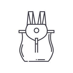 Money bag icon, linear isolated illustration, thin line vector, web design sign, outline concept symbol with editable stroke on white background.