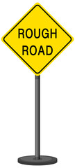 Yellow traffic warning sign on white background