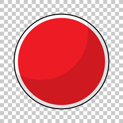 Empty red traffic banner on transparent background