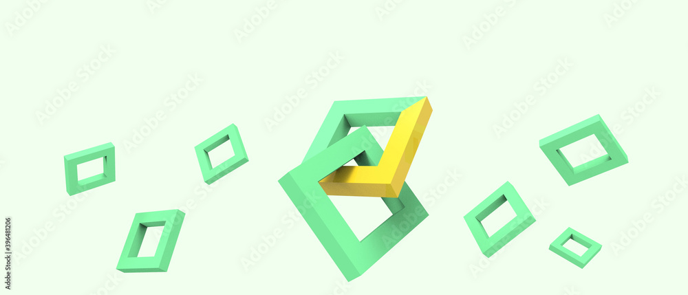 Poster success creative idea in business concepts checkmark icon and square shapes on green background,chec