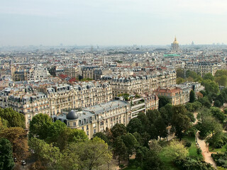 Fototapeta na wymiar View of Paris from above, France
