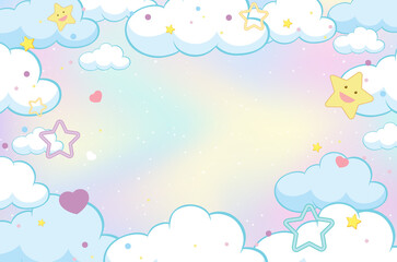 Magic fairy tale pastel sky background