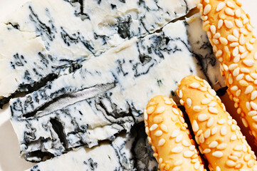 Blue cheese -Gorgonzola - and breadsticks