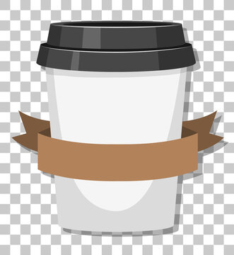 A paper coffee cup isolated on transparent background