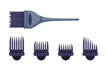 Professional Color Hairdresser Brush, Barber Supplies Cartoon Style Vector Illustration