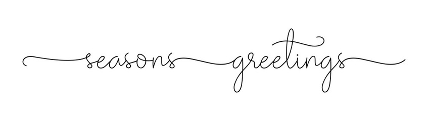Seasons greetings Christmas holidays. Hand drawn creative calligraphy text lettering script. Design for holiday greeting cards for the Merry Christmas and Happy New Year, season holidays. © Simeonn