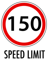 Red traffic sign on white background