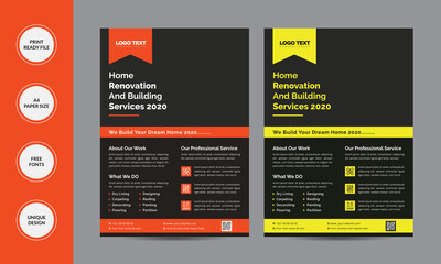 Fototapeta premium Dream Home Real Estate Flyer Template design. vector template in A4 size .
