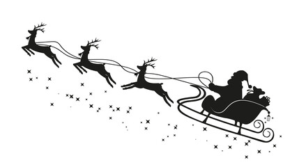 Santa Claus in a sleigh and with reindeer - 396490079