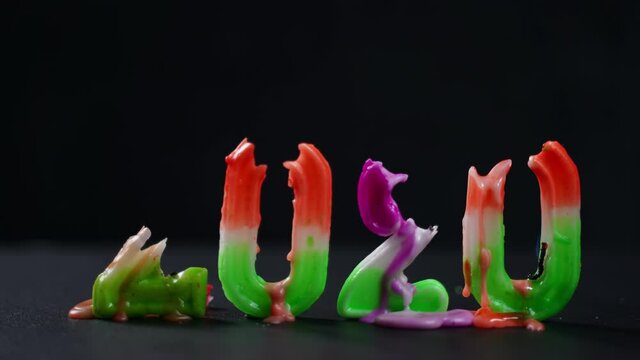 Time-lapse of burning 2020 candles - concept of end of 2020 year or leaving behind old year