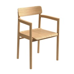 Chair with armrest isolated on white background. Post Chair By designer Cecilie Manz, 2019, Fredericia. 3D rendering.