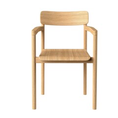 Chair with armrest isolated on white background. Post Chair By designer Cecilie Manz, 2019, Fredericia. 3D rendering.